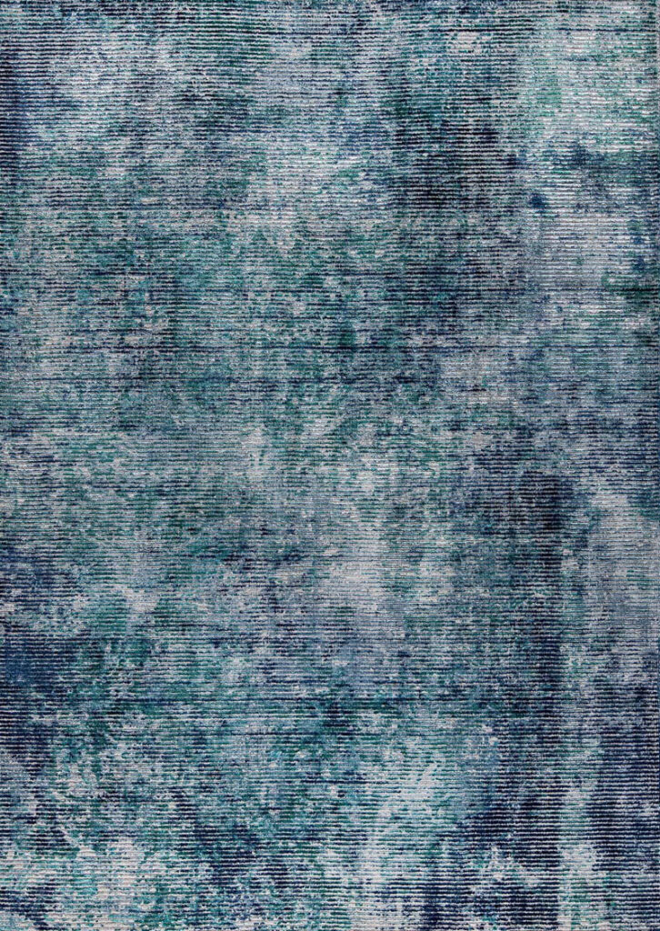 Blue Hand Woven with Bamboo Viscose Area Rug